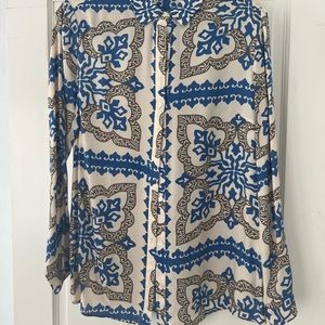 J.MCLAUGHLIN Silk Print Blouse. Sz M.  As New Condition